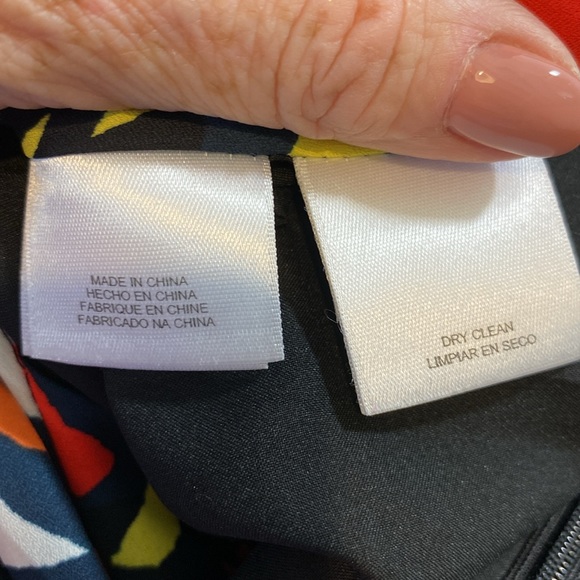 Anne Klein Geometric Faux Wrap Dress Sz 10 - Picture 5 of 5